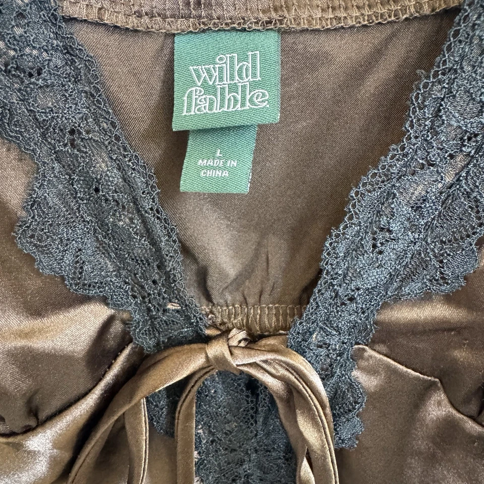 Lace trim slip maxi dress size large - Image 4 of 4