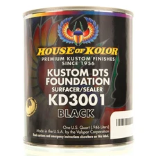 1 QUART BLACK Color KD3001 House of Kolor DTS Auto Surfacer Sealer Epoxy Primer