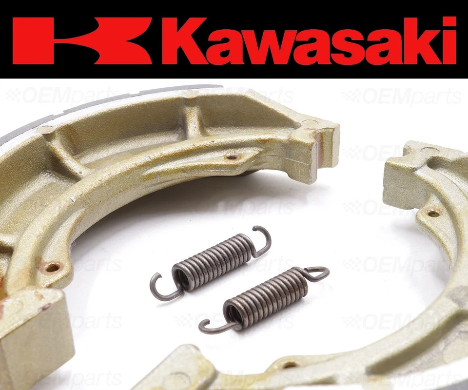 Juego de (2) zapatas de freno y resortes traseros ranurados al agua Kawasaki #42019-010 Foto 2 de 4