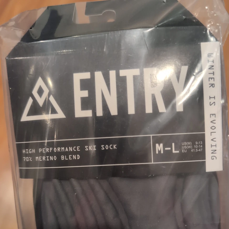 Calcetín de esquí de alto rendimiento ENTRY negro/azul 70 % mezcla merino talla M-L (US 9-13) Foto 2 de 3