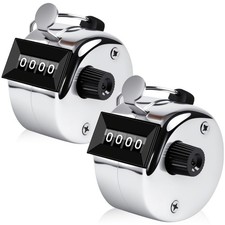2 Pack Clicker Counter, Metal Hand Tally Counter Clicker with 4 Digit Display...