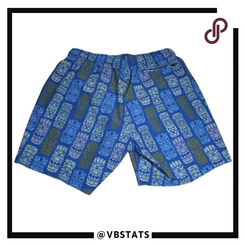 Bear Bottom Men's Elastic Waist Totem Pole Swim Trunks Board Shorts Sz Large 7" - Image 2 of 4