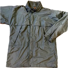 Eastern Mountain Sports Men’s Utility Jacket Size L Olive Roll Away Hood Outdoor
