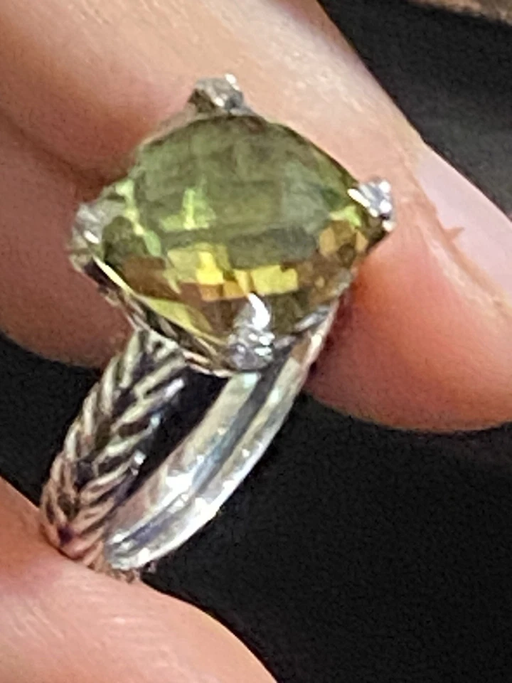 David Yurman 11mm Chatelaine 925 Sterling Silver Lemon citrine 7 - Image 3 of 4