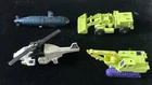 4 Transformers Blue Submarine Helicopter Battletrap Scavenger Loader