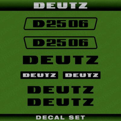 Aftermarket Tractor Decal Deutz D2506 (1974) Sticker Set- Black / White / Gold