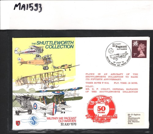 Cubierta GB FLIGHT COLECCIÓN SHUTTLEWORTH Tiger Moth RAF HOSPITAL ELY 1978 MA1593 - Imagen 4 de 6