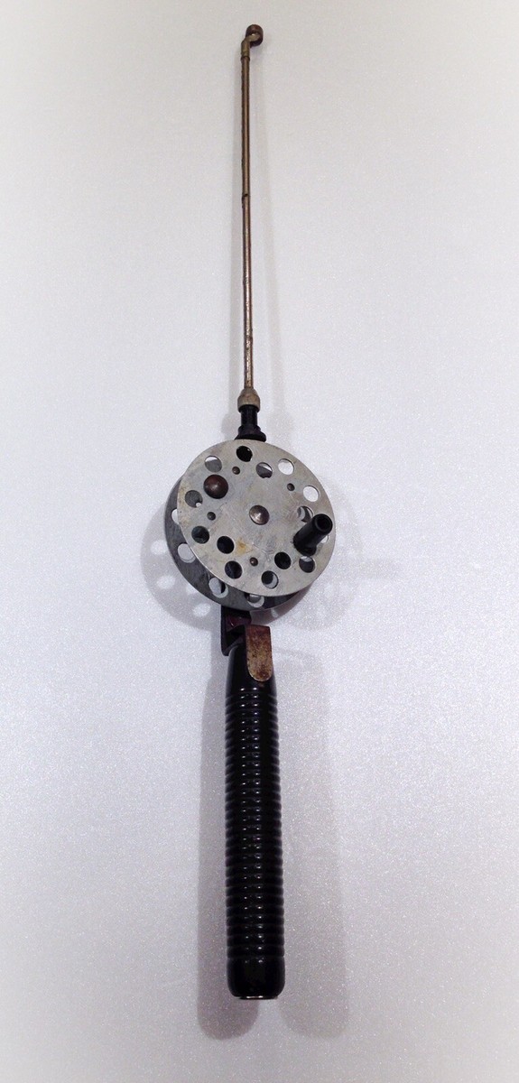 Antique Stubby Rod and Reel Ice Fishing Pole American Display Co Dayton,  Ohio x | eBay