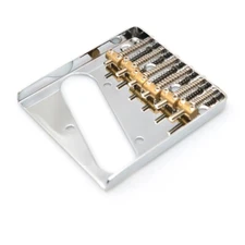 Vintage Style Chrome 6 Brass Saddle Bridge For Tele Electric Guitar Telecaster F