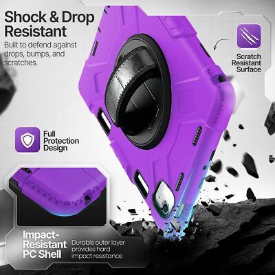 Purple Protective Case for iPad Air 13 Inch M2 6th 2024 & iPad Pro