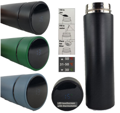 Thermosflasche LED Display Temperaturanzeige Edelstahl Trinkflasche Iso Flasche
