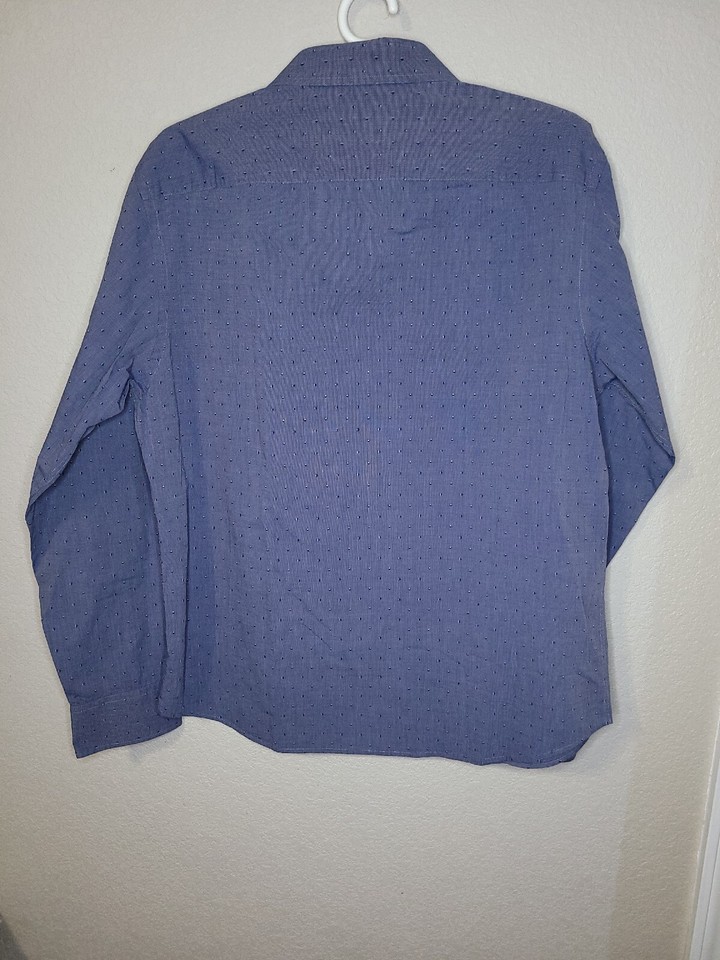 UNTUCKit WrinkleFree Howell Shirt Large Long Sleeve Blue Diamond L123