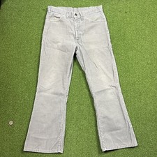 Vintage LEVI'S 646 Bellbottom Corduroy Pants 70s Gray TALON 42 ZIPPER Size 30