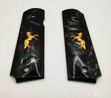 NEW 1911 Full Size Black  Pearl Grips for Kimber Colt Springfield Taurus