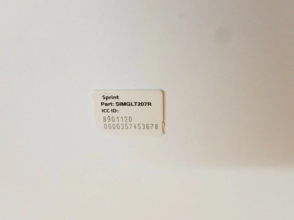 For Sprint Boost Virgin Mobile Micro Sim Card ICCID SIMGLT207R For Hydro C6730 - Image 2 of 3