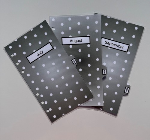 Filofax Personal Organizer Trennwände - Smart grau & weiß gepunktet monatlich laminiert - Bild 5 von 6