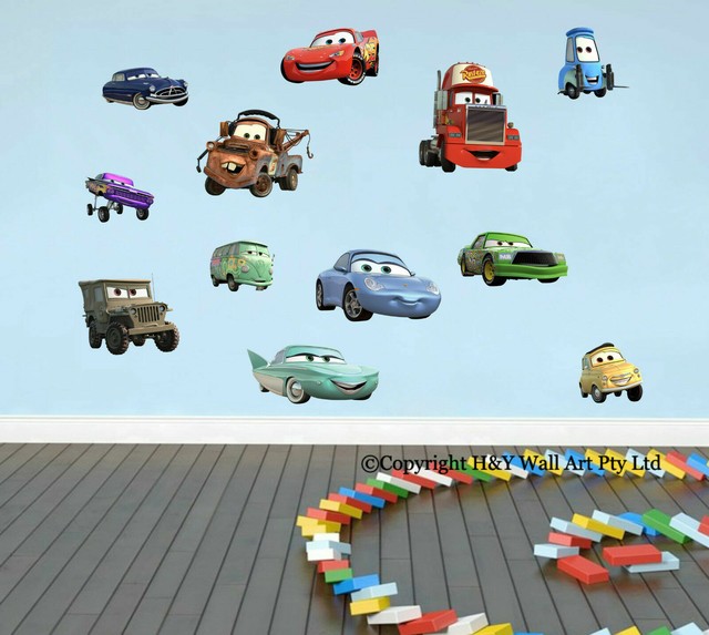 Decals Stickers Vinyl Art Home Garden 12 Pcs Full Set Disney Cars Wall Stickers Removable Decal Boys Nursery Decor Art Adrp Fournitures Fr