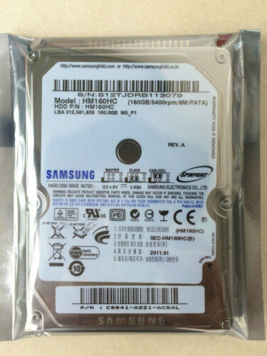 Disco duro Samsung 160 GB HM160HC 5400 RPM IDE PATA 2,5" PARA computadora portátil - Imagen 1 de 3