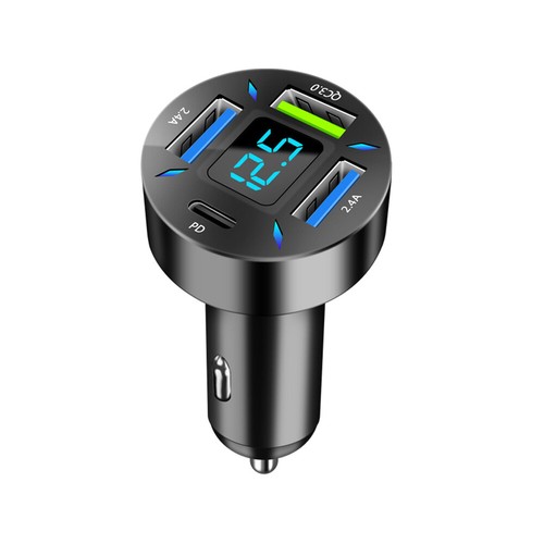 Car Cigarette Charger Lighter LED Voltmeter 2.4A USB QC3.0 port charging 12V/24V - Bild 15 von 15