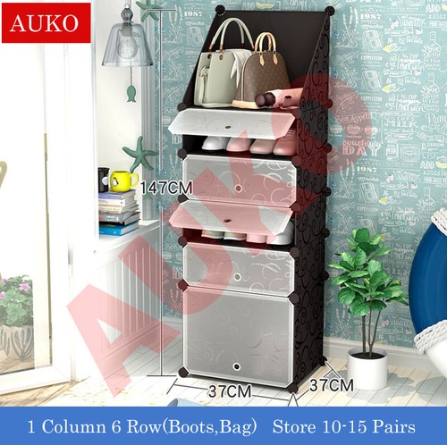 5 Colors Cube DIY Shoe Cabinet Rack Storage Portable Stackable Organiser Stand - Picture 19 of 30