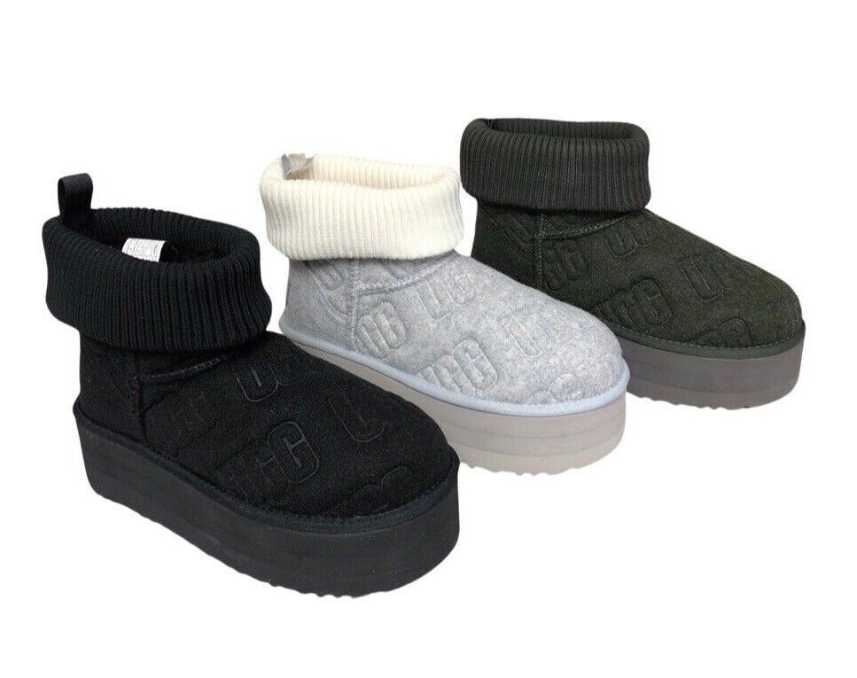 UGG Women's Classic Mini Platform Felted Boots 1144047 Black UGG Women's Classic Mini Platform Felted Boots 1144047 Black