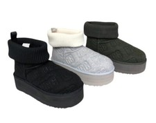 UGG Women's Classic Mini Platform Felted Boots 1144047 Black Grey Forest Night