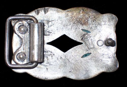 SMALLER SIZE VIKING STYLE SNAKE KNOTS BELT BUCKLE WITH GREEN PATINA VTG. 1970'S - Picture 2 of 2