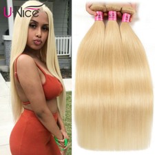Indian Straight 613 Blonde Human Hair Extensions 1/3 Bundles Virgin Hair Weaves