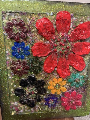 Organic Hand Made Sculpted And Painted Plus Resin Top