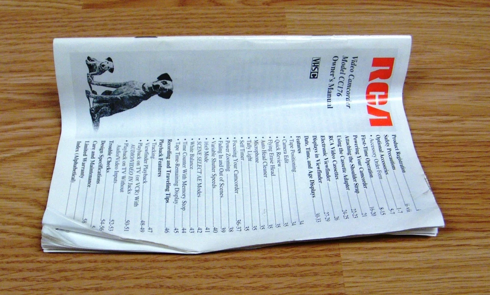 *Reemplazo* Manual del propietario para videocámara Small Wonder RCA (CC176) *LEER* Foto 3 de 3