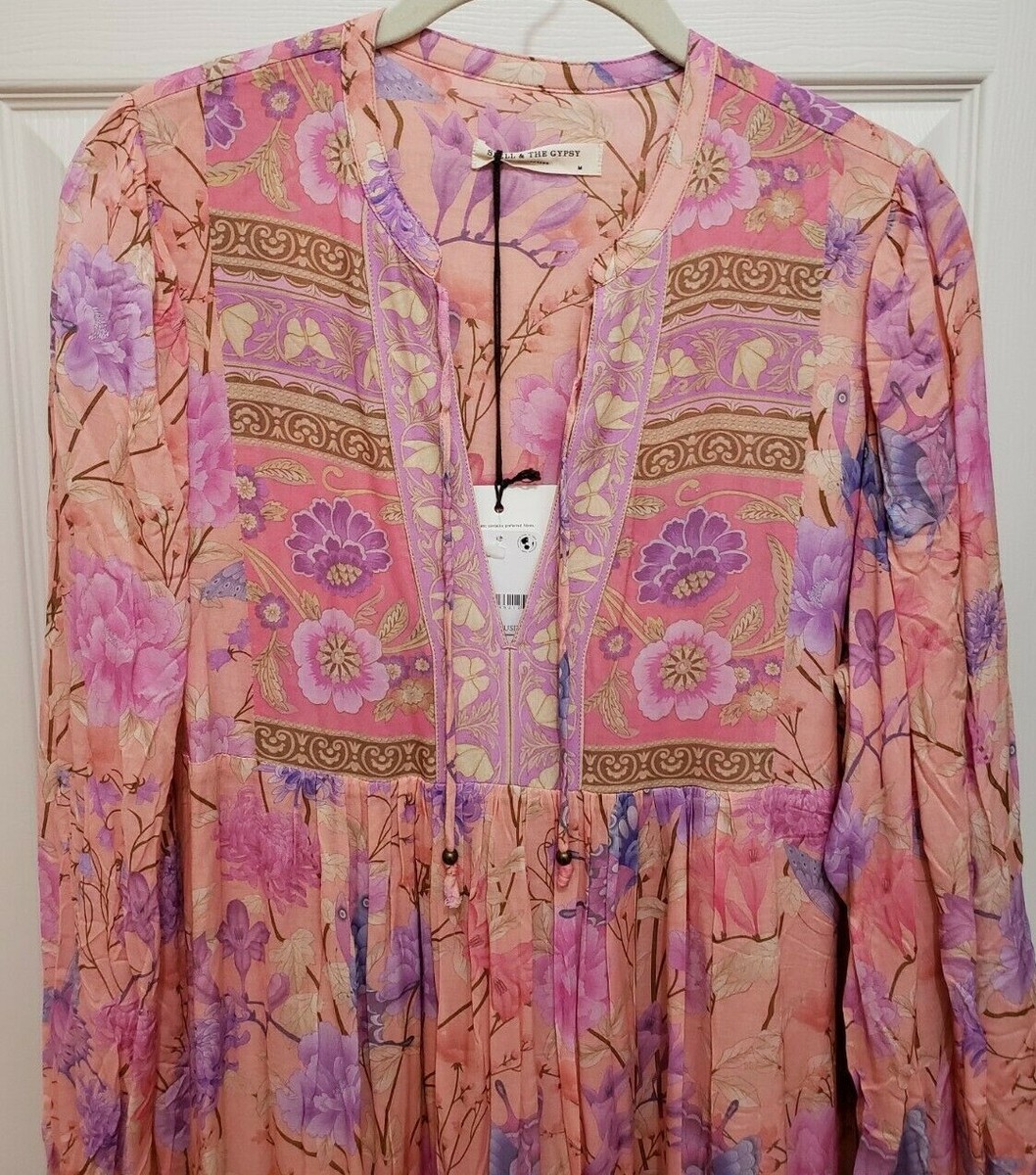 NWT Spell Butterfly Boho Maxi Dress Pink, M | eBay