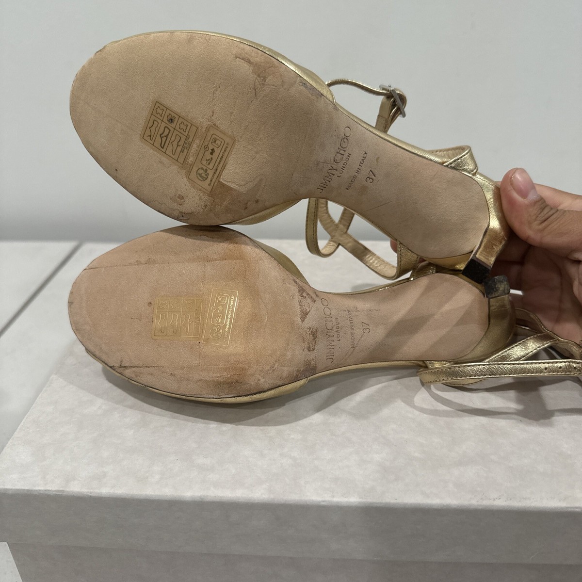 靴 Jimmy Choo 37 Jimmy Choo Bronze Peep Toe Pumps, 37 - BOPF | Business of