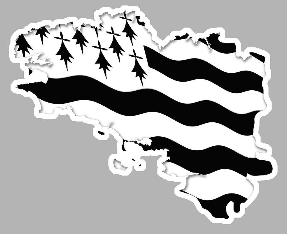 Breizh - Drapeau Breton Gwenn-ha-du' Autocollant
