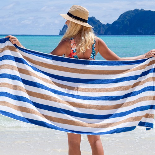 Cabo Cabana Beach Towels (Bulk Case of 24), Striped Color Options, 30x70, Cotton - 第 67/78 張圖片