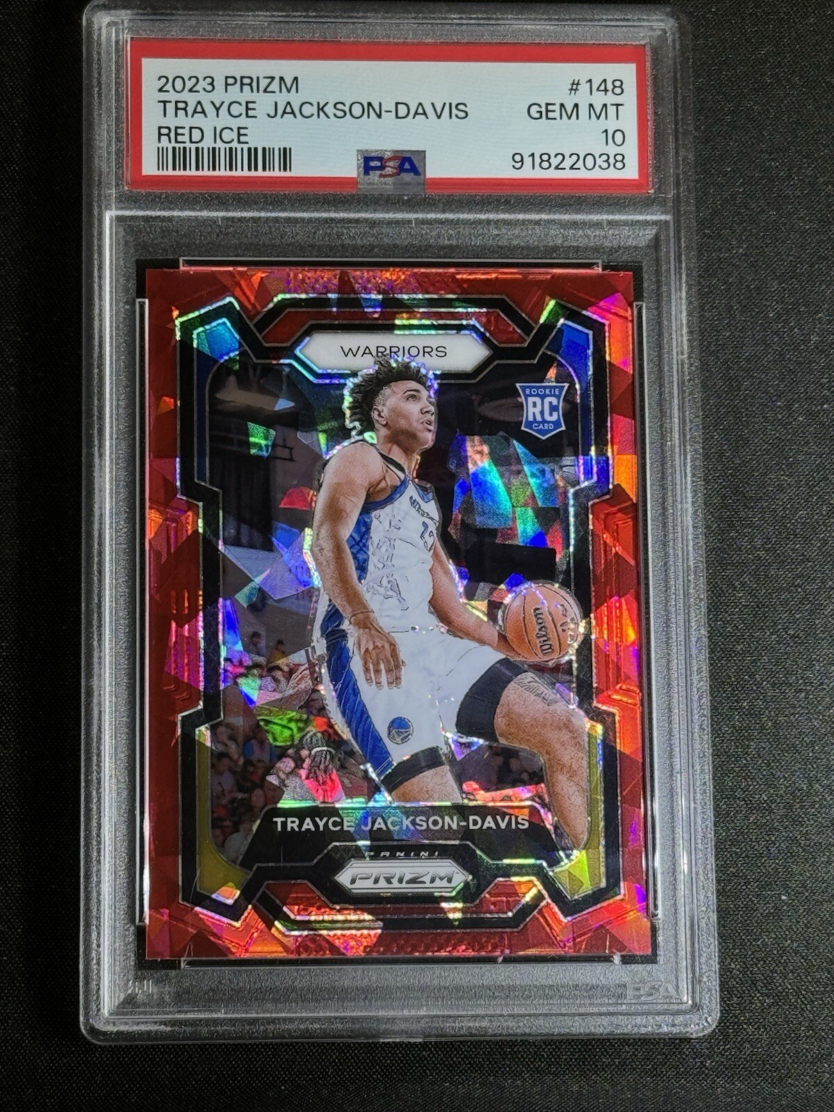 🔥2023-24 Panini Prizm #148 Trayce Jackson-Davis Red Ice PSA 10