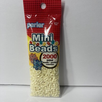 Perler Creme Mini Beads 15 Packs (2000 Beads per Pack) Small Cream Craft
