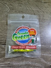 Water Gremlin, Gremlin Green Drop Shot  Sinkers, Steel. ZPDRS-8, Sz 1/4, QTY 3