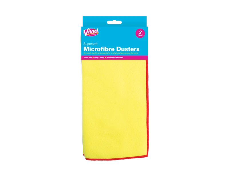 DURABLE MICROFIBER DUSTERS -3 PACK SOFT Home Kitchen Car Cleaning Polish Towel