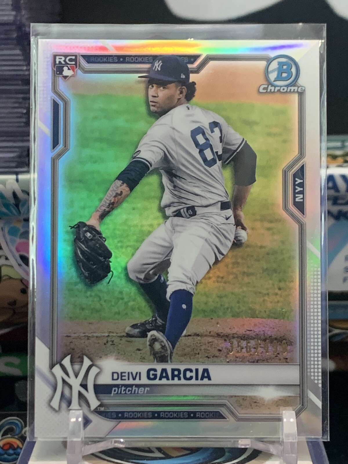 2021 Bowman Chrome Refractors #55 Deivi Garcia  SERIAL #/499 5U