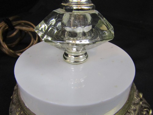 VINTAGE 1970 L&L WMC #9123 CHANDELIER STYLE SET 2 LAMPS W/CRYSTALS MARBLE BASE - Picture 10 of 20