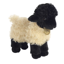 AURORA Miyoni Stuffed Plush Toy SUFFOLK LAMB Soft Black Cream 8.5" NEW