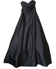Alfred Angelo Modern Fit Satin Black Formal Dress Womens Size 10 Layered