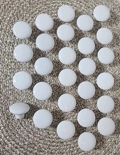 White Ceramic Mushroom-Shaped Drawer/Cabinet Knobs Pulls. Set Of 25