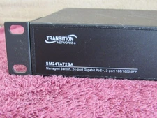 Transition Networks 24-Port PoE+ GbE & 2-Port SFP Network Switch SM24TAT2SA-VT