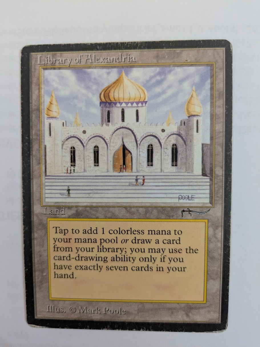 Library of Alexandria Arabian Nights MTG Heavily played Free shipping w tracking