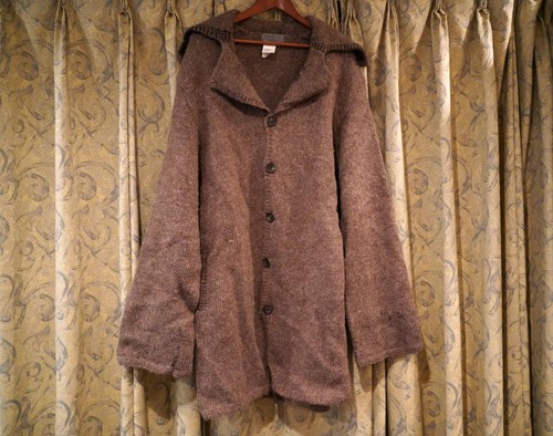 Yohji Yamamoto Pour Homme, Vintage 2001 AW Yohji Yamamoto Pour Homme Knit Coat Jacket Mens Size 3 Greige