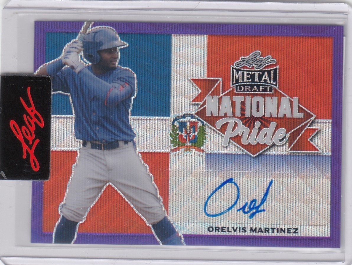 2023 Orelvis Martinez Leaf Metal Purple AUTO PRE PRODUCTION PROOF 1/1 Nationals view 1