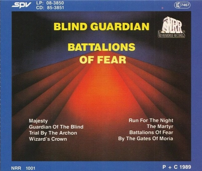 Battalions of Fear by Blind Guardian (CD, 1988, No Remorse Records