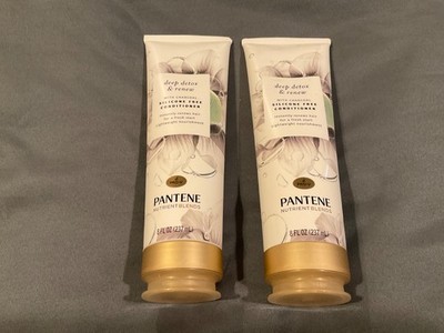 2 Pantene Nutrient Blends Deep Detox & Renew Charcoal Silicone Free Conditioner