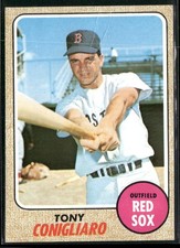 Tony Conigliaro 1968 Topps #140 Boston Red Sox Crease